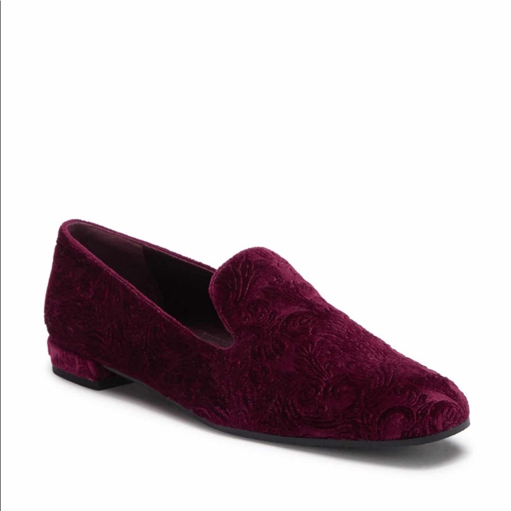 Stuart Weitzman velvet embossed loafers